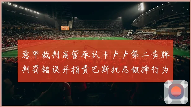 意甲裁判高管承认卡卢卢第二黄牌判罚错误并指责巴斯托尼假摔行为